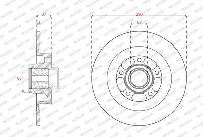 BREMSSCHEIBE FERODO DDF2857C1 1