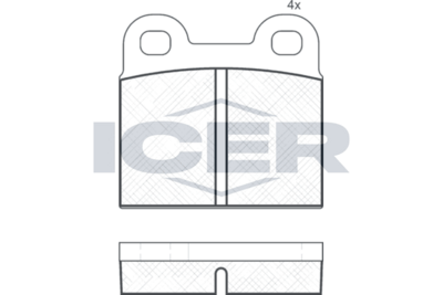 комплект спирачно феродо, дискови спирачки ICER 180038