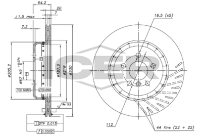 спирачен диск ICER 78BD0060-1