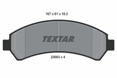 Комплект тормозных колодок, дисковый тормоз TEXTAR 2366301 для CHEVROLET BLAZER