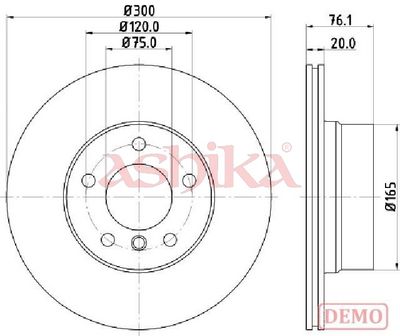 спирачен диск ASHIKA 61-00-0136C