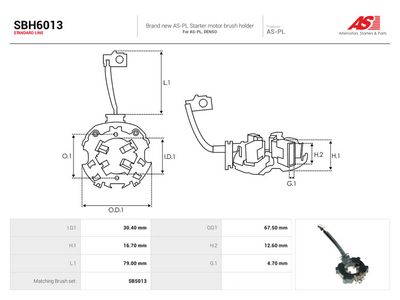 AS-PL - Držiak, uhlíkový zberač , SBH6013