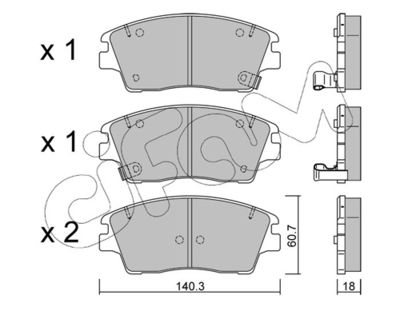 Brake Pad Set, disc brake 822-1164-0
