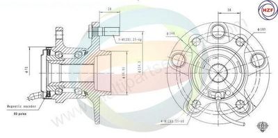 Multiparts 70-350091 Подшипник ступицы  для SUZUKI SX4 (Сузуки Сx4)