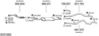 Układ wydechowy BOSAL SYS11869