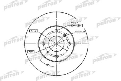 Тормозной диск PATRON PBD4169 для NISSAN 200SX