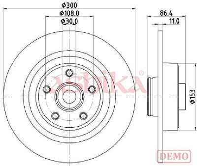спирачен диск ASHIKA 61-00-0702C