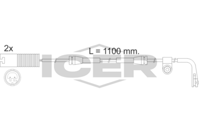 предупредителен контактен сензор, износване на накладките ICER 610457 E C