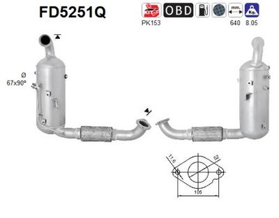 FILTRU FUNINGINE/PARTICULE SIST.DE ESAPAMENT AS FD5251Q