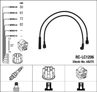 Комплект проводов зажигания NGK 44275 для LANCIA TREVI