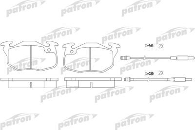 Комплект тормозных колодок, дисковый тормоз PATRON PBP719 для CITROËN ZX