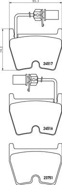 BREMBO P 85 132 Тормозные колодки и сигнализаторы  для AUDI A4 B7 Avant (8ED) RS4 quattro