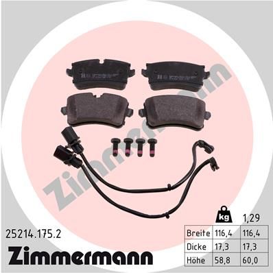 ZIMMERMANN Bremsbelagsatz, Scheibenbremse (25214.175.2)