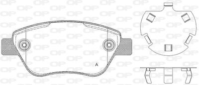 Комплект тормозных колодок, дисковый тормоз OPEN PARTS BPA0858.30 для FIAT DOBLO