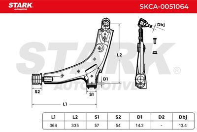 носач, окачване на колелата STARK SKCA-0051064