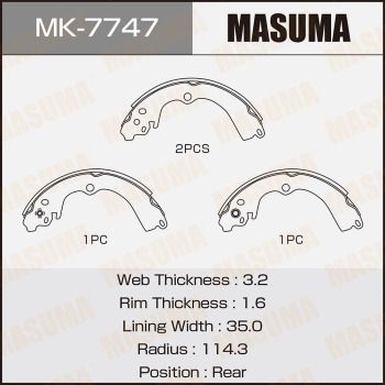 Комплект тормозных колодок MASUMA MK-7747 для SUBARU LEGACY
