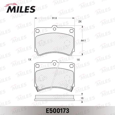 Комплект тормозных колодок, дисковый тормоз MILES E500173 для MAZDA DEMIO