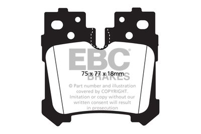 Комплект тормозных колодок, дисковый тормоз EBC Brakes DP1812 для LEXUS LS