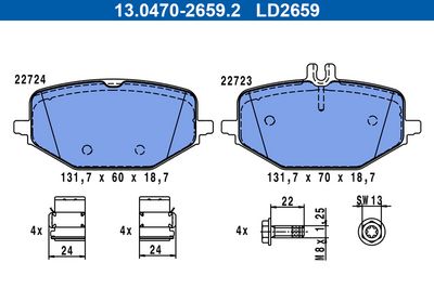 Brake Pad Set, disc brake 13.0470-2659.2