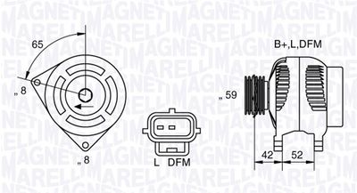 Генератор MAGNETI MARELLI 063341758010 для FORD FIESTA