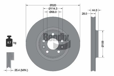 спирачен диск BENDIX Braking BDS2353