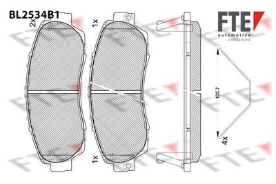 Комплект тормозных колодок, дисковый тормоз FTE 9011088 для HONDA CR-V