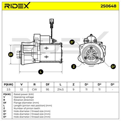стартер RIDEX 2S0648