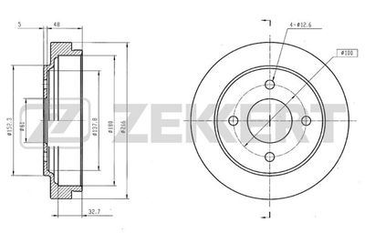 ZEKKERT BS-5572 Тормозной барабан  для NISSAN MICRA II (K11) 1.0 i 16V