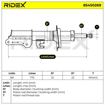 амортисьор RIDEX 854S0269
