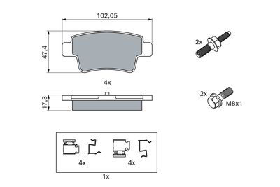 Brake Pad Set, disc brake 0 986 494 222