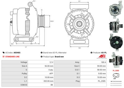 GENERATOR / ALTERNATOR AS-PL A0546S 4