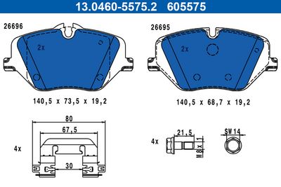 Remblokken set Voor ((EN) for hybrid vehicles), past: BMW 5 (G60, G90, G68) 2.0DH/2.0H 07.23-