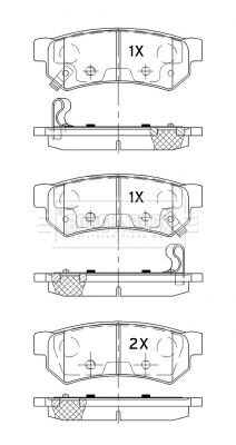 Комплект тормозных колодок, дисковый тормоз BORG & BECK BBP2531 для CHEVROLET SPARK