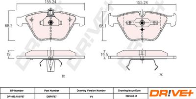 BREMSBELAGSATZ SCHEIBENBREMSE DR!VE+ DP1010100767 2