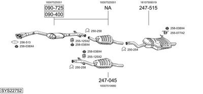 Изпускателна система BOSAL SYS22752