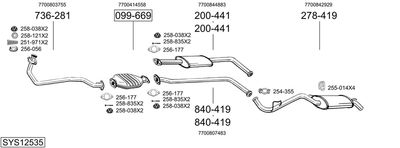 Układ wydechowy BOSAL SYS12535