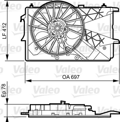VALEO 696373 Вентилятор системи охолодження двигуна для OPEL (Опель)