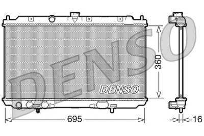 Радиатор, охлаждение двигателя DENSO DRM46025 для NISSAN ALMERA