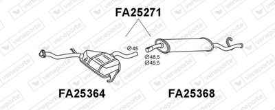 Глушитель выхлопных газов конечный VENEPORTE FA25271 для FIAT TEMPRA
