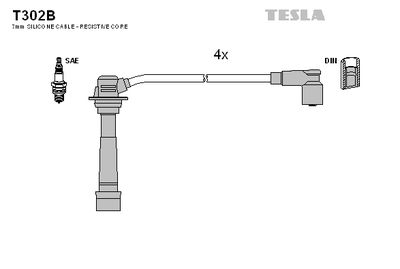 Комплект проводов зажигания TESLA T302B для MAZDA XEDOS