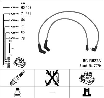 Комплект проводов зажигания NGK 7079 для LAND ROVER RANGE ROVER