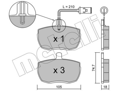 Комплект тормозных колодок, дисковый тормоз METELLI 22-0016-5 для ROVER 2000-3500