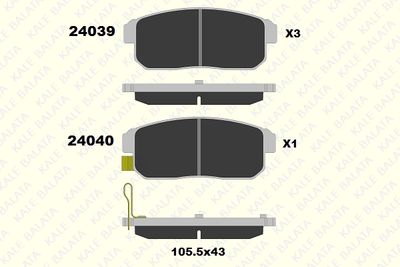 Комплект тормозных колодок, дисковый тормоз KALE 24039 144 05 для MAZDA RX-8