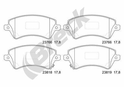 Bromsbeläggssats, skivbroms BRECK 23766 00 701 10