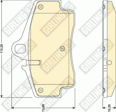 Комплект тормозных колодок, дисковый тормоз GIRLING 6117579 для PORSCHE CAYMAN