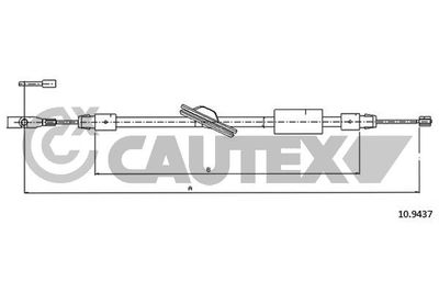 Тросик, cтояночный тормоз CAUTEX 766260 для MERCEDES-BENZ CLC-CLASS