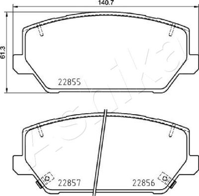 ASHIKA 50-0H-H28 Тормозные колодки и сигнализаторы  для HYUNDAI i30 FASTBACK (PDE, PDEN) 2.0 N