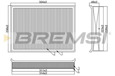 BREMSI FA1343 Воздушный фильтр  для FIAT CROMA (Фиат Крома)