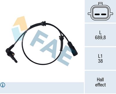 Czujnik, prędkość obrotowa koła FAE 78771