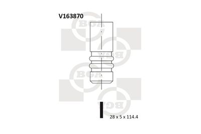 BGA V163870 Клапан впускний для SAAB (Сааб)